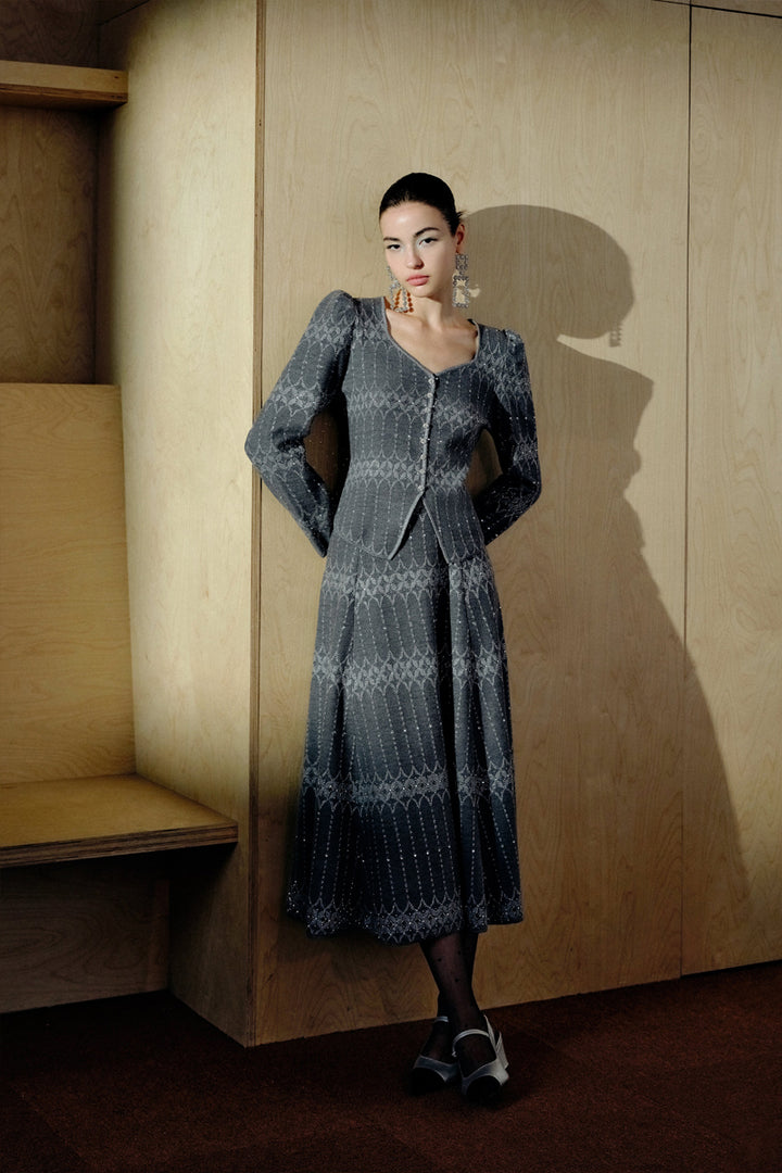wool cardigan front view