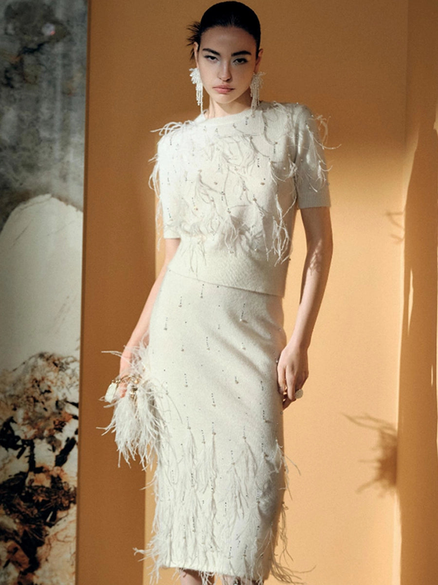 Solelegia Astral Feather Mohair Knit Top - Front View