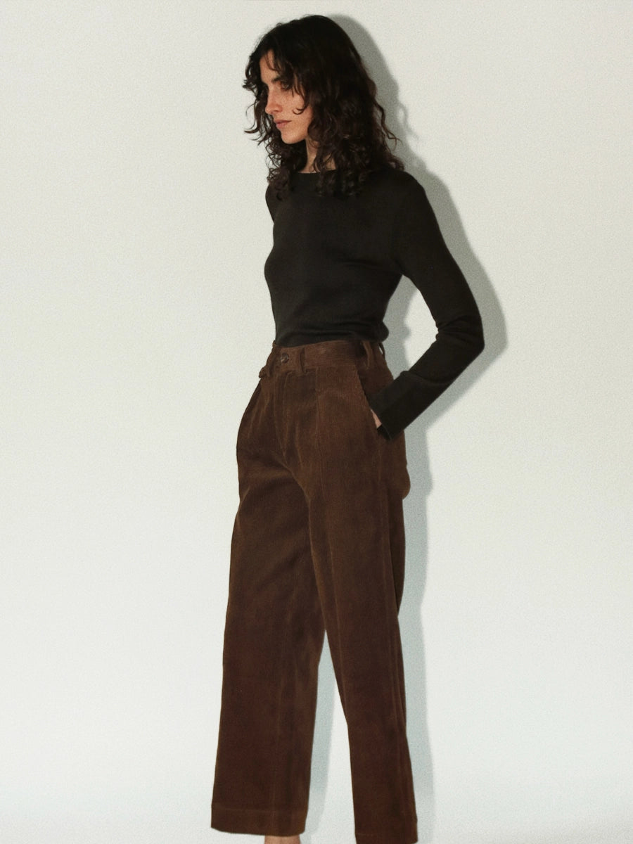 Front view of straight casual pants