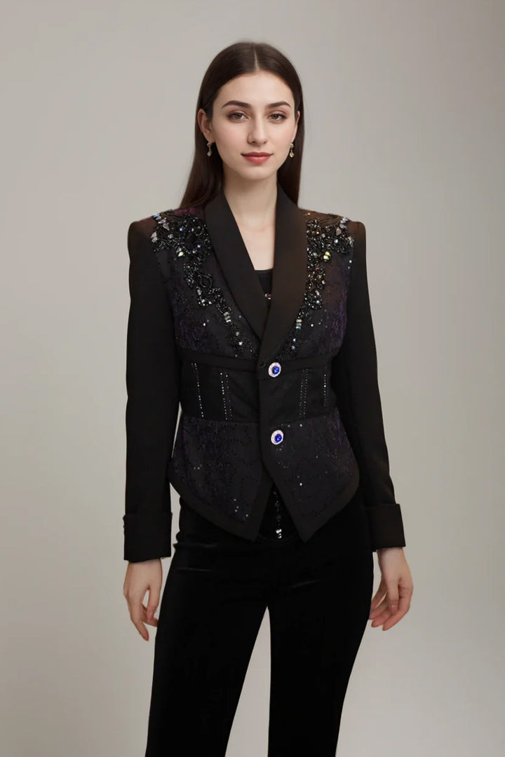 Embellished Floral Blazer