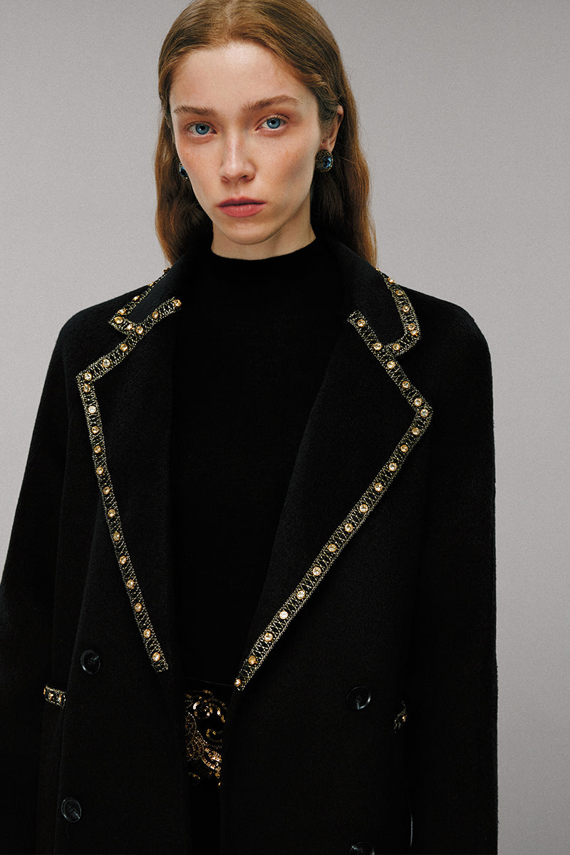 Embellished Wool Coat