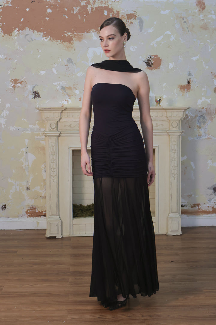 Mesh Off-Shoulder Convertible Bustier Dress