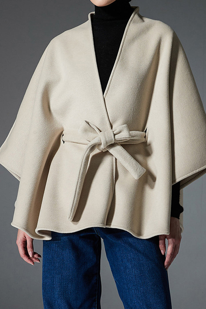 Bow-Tie Belt Double-Faced Cape