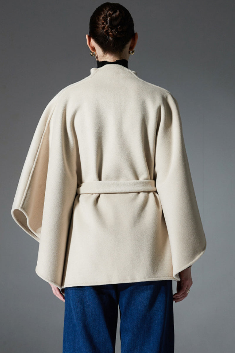 Bow-Tie Belt Double-Faced Cape