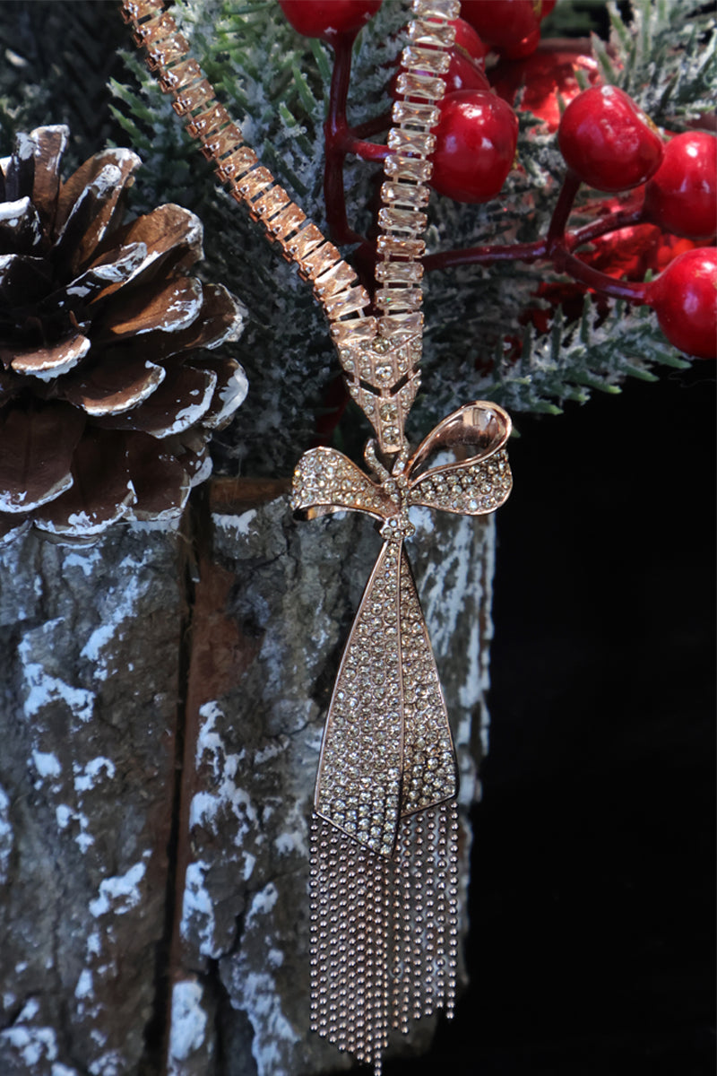 Gilded Butterfly Tassel Necklace