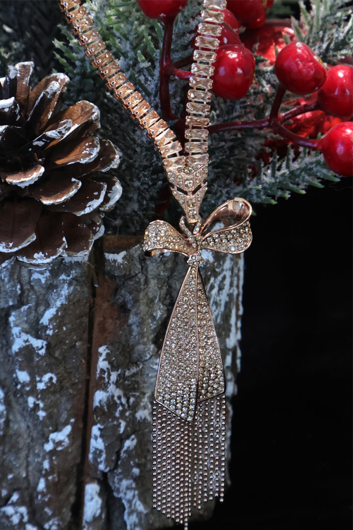 Gilded Butterfly Tassel Necklace