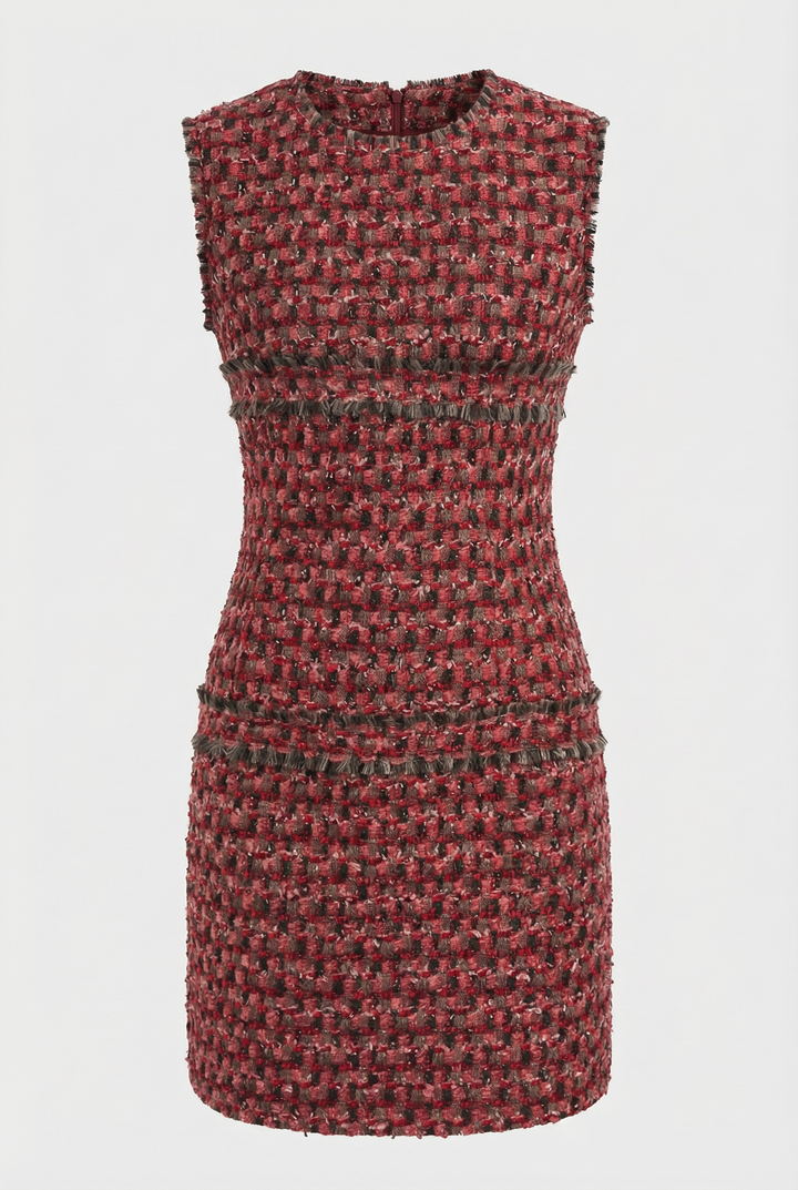 Elegant Red Sleeveless Fringe Dress