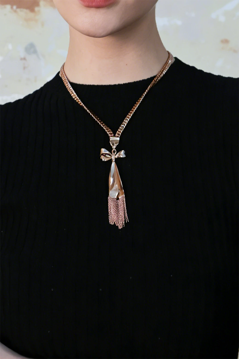 Gilded Butterfly Tassel Necklace