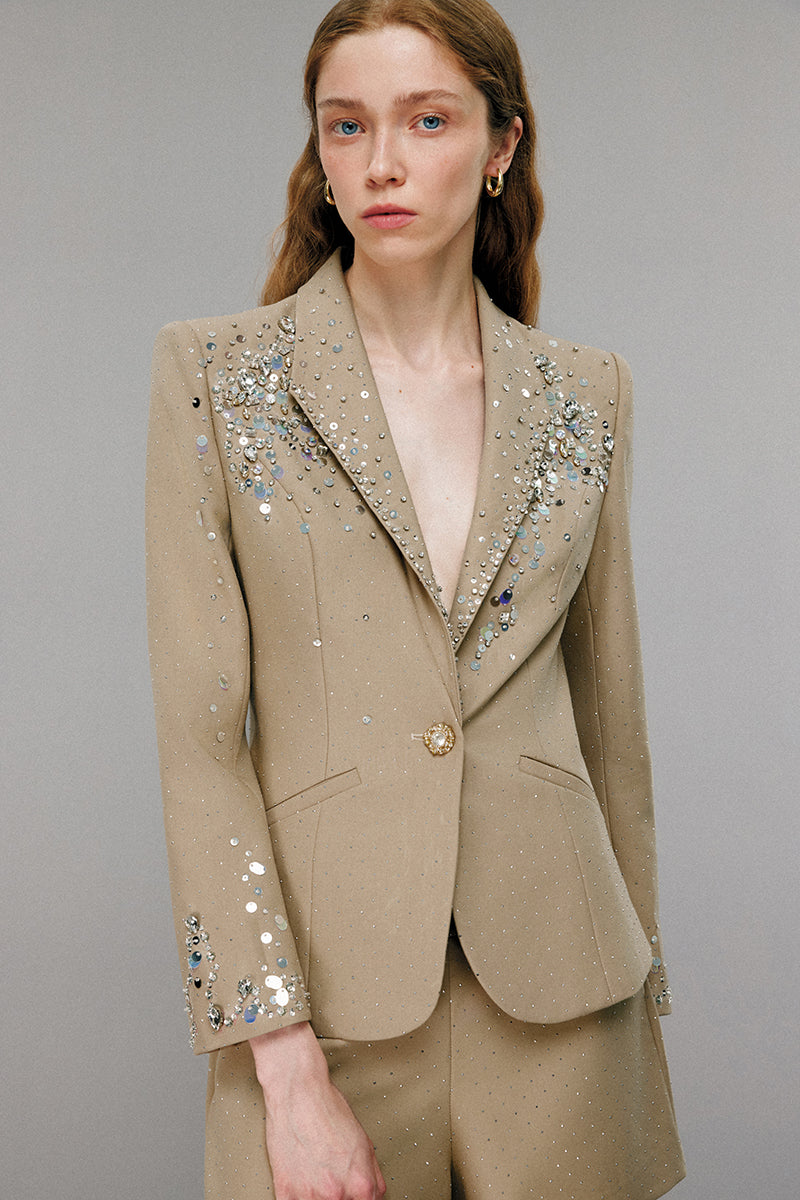 Luxury Rhinestone Embellished Suit