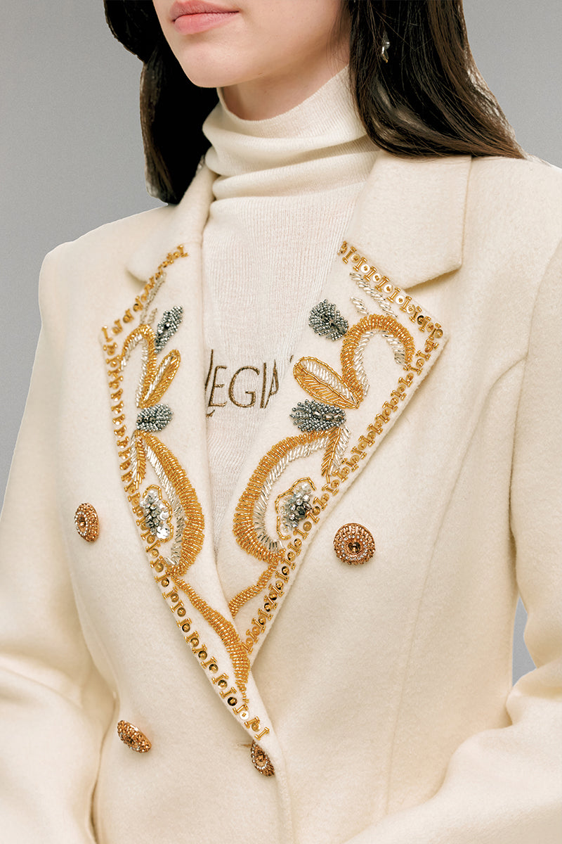 Embellished Wool Coat