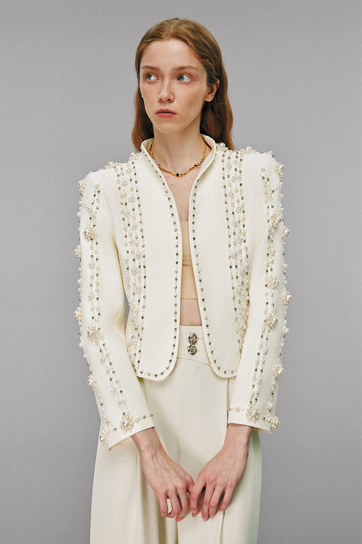 White Embellished Blazer