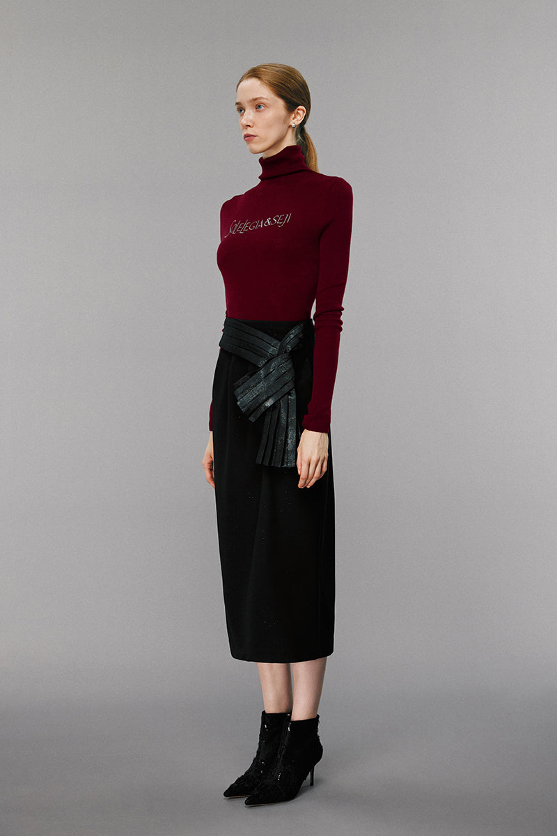 Wool Turtleneck Top