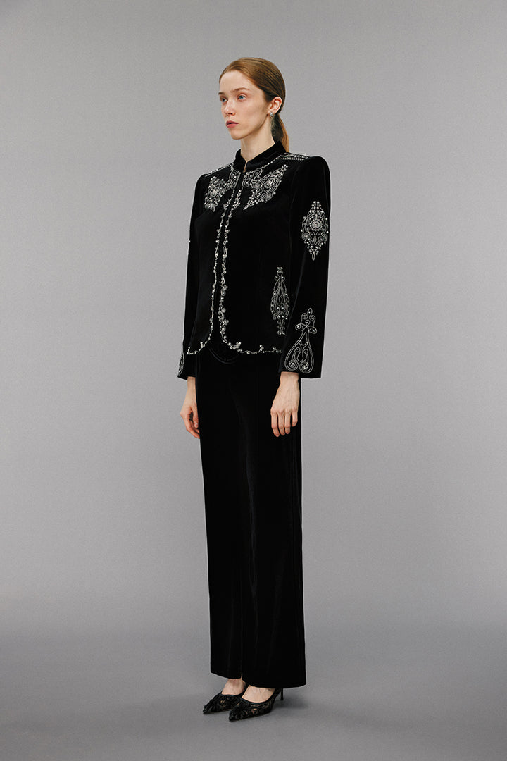 Elegance Embellished Velvet Jacket