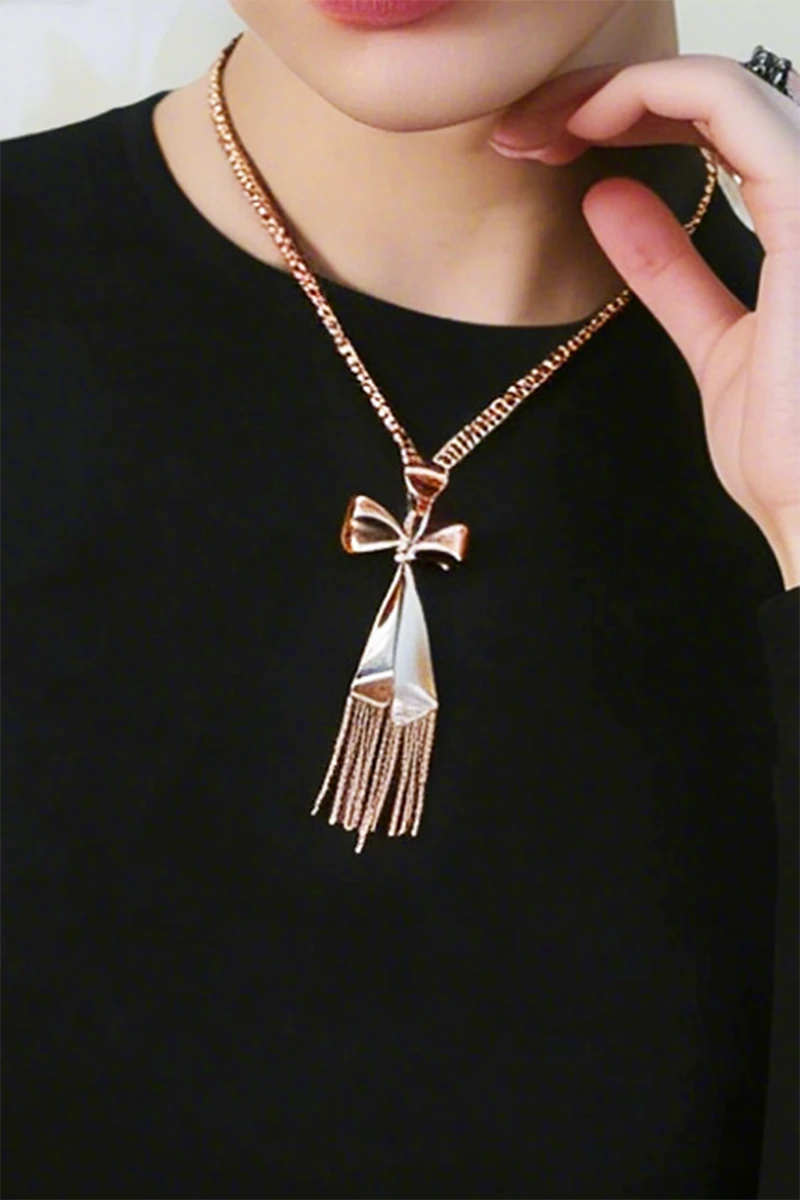 Gilded Butterfly Tassel Necklace