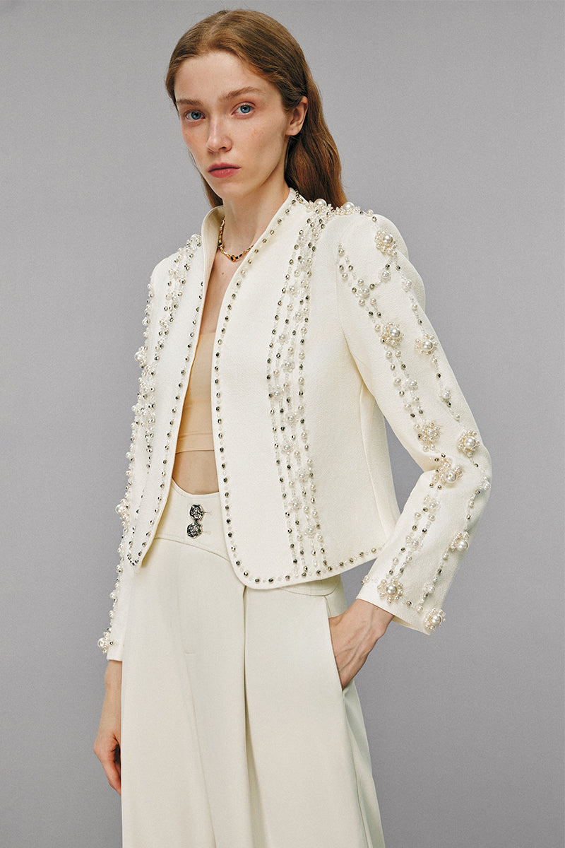 White Embellished Blazer