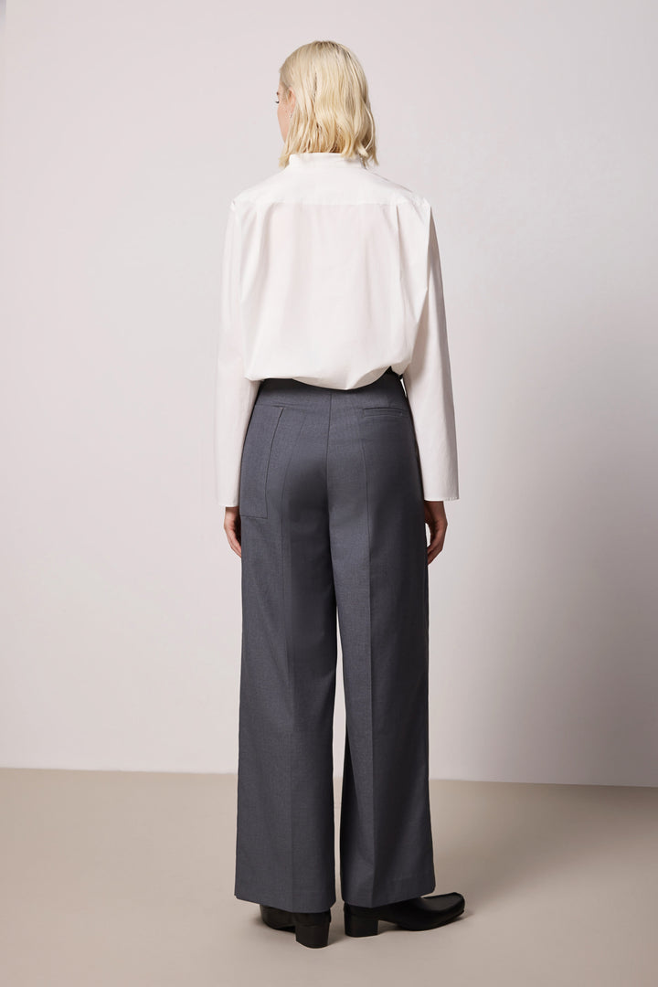 Solelegia White Pullover Cotton Shirt with Rounded Collar