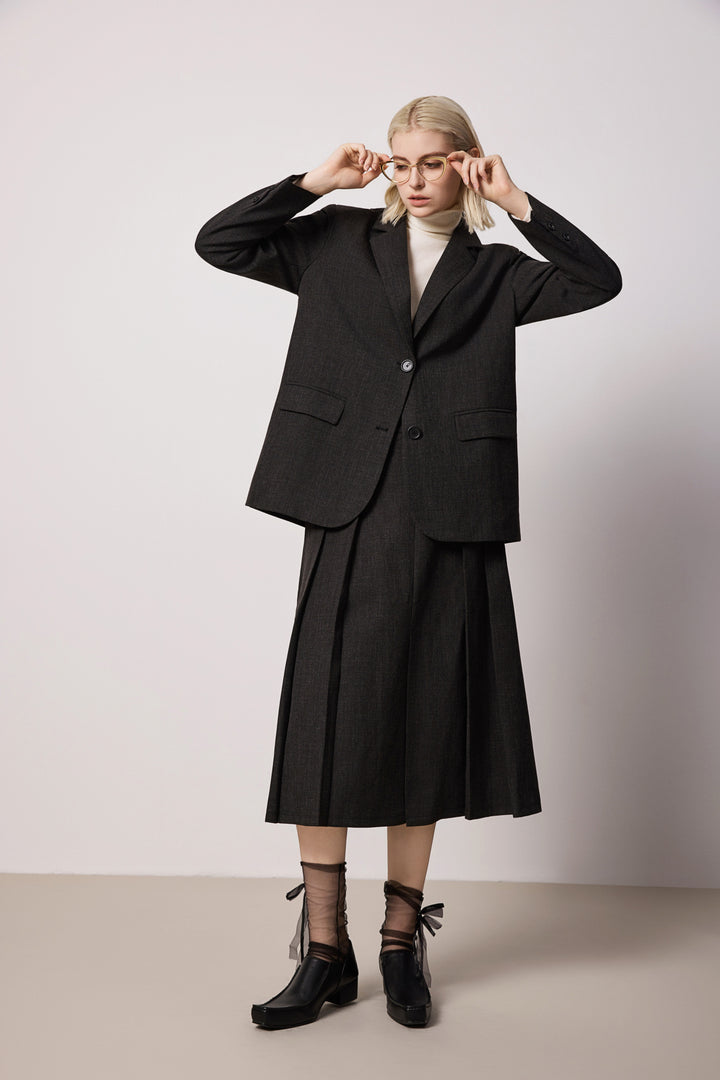 Solelegia Taupe Relaxed-Fit Tailored Blazer