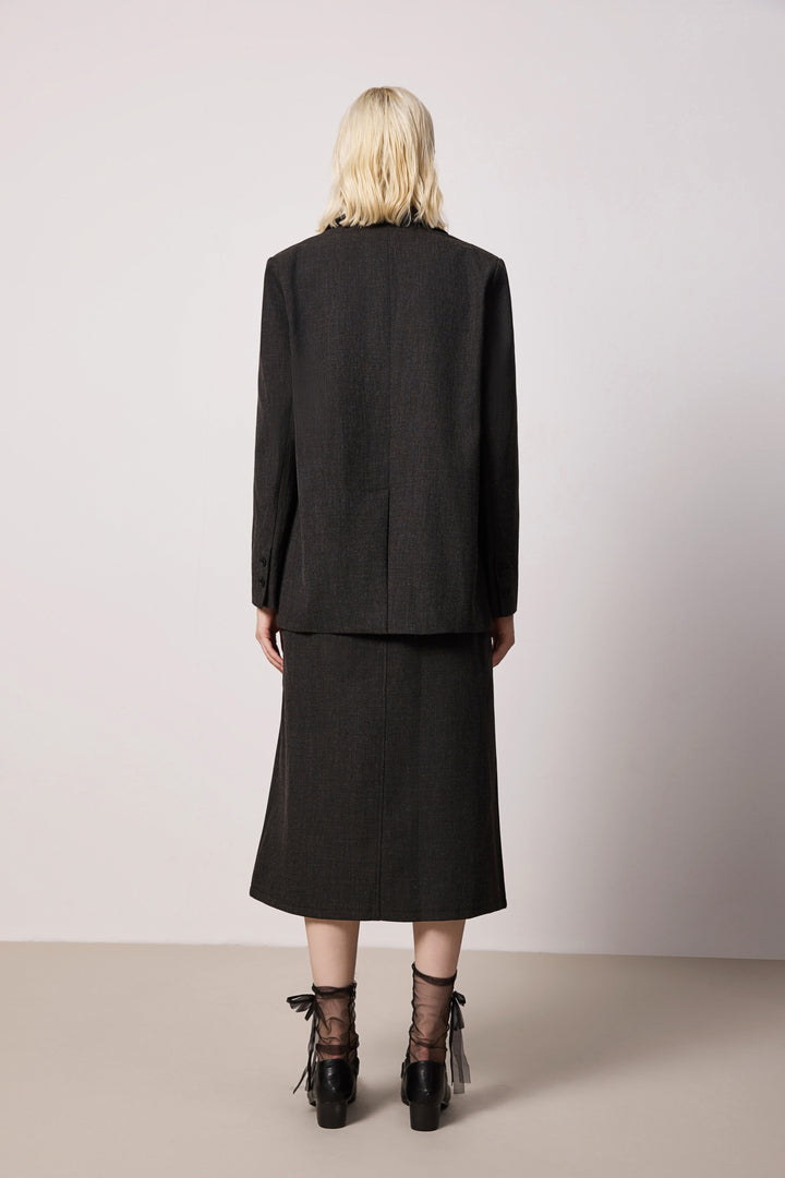 Solelegia Taupe Relaxed-Fit Tailored Blazer