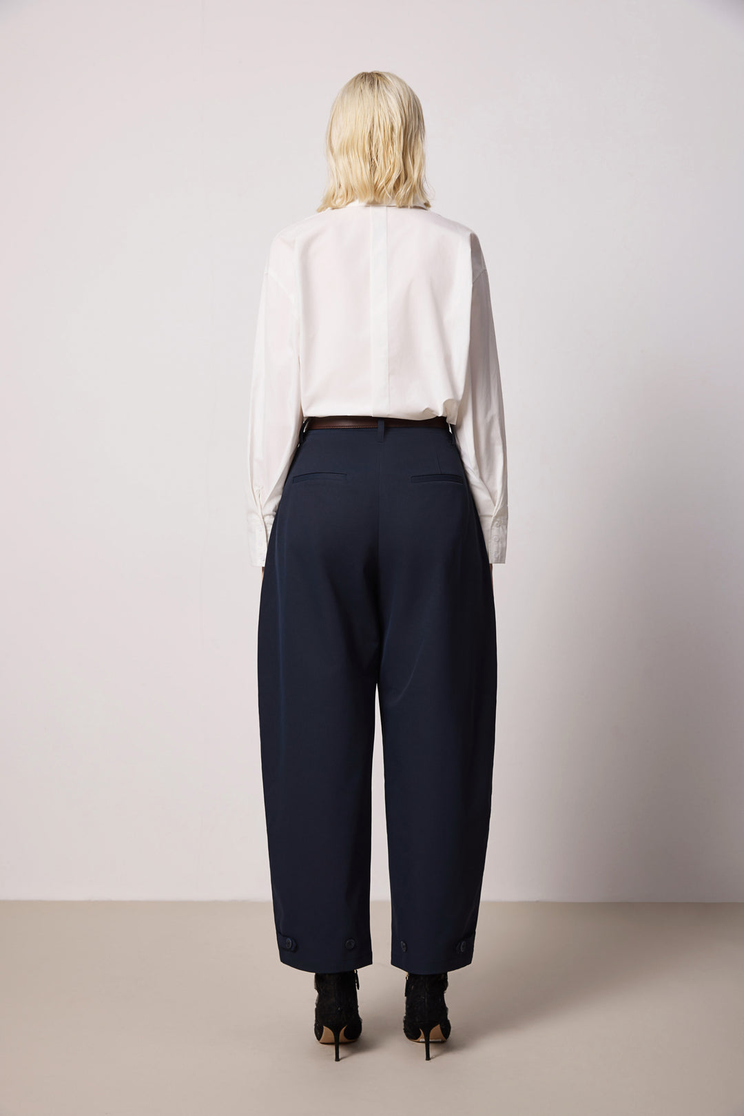 Solelegia White Cotton Collared Button-Up Shirt