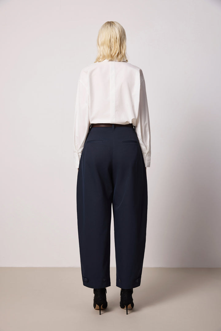 Solelegia White Cotton Collared Button-Up Shirt