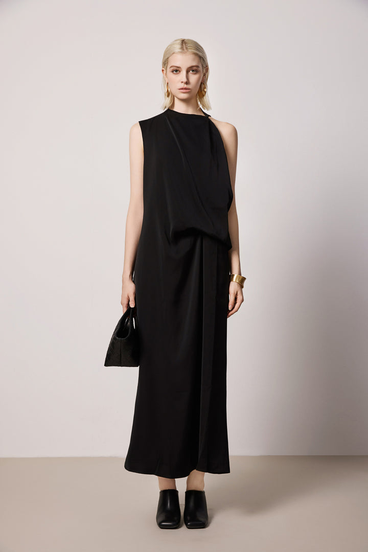 Solelegia Black Sleeveless Loose-Fit Maxi Dress