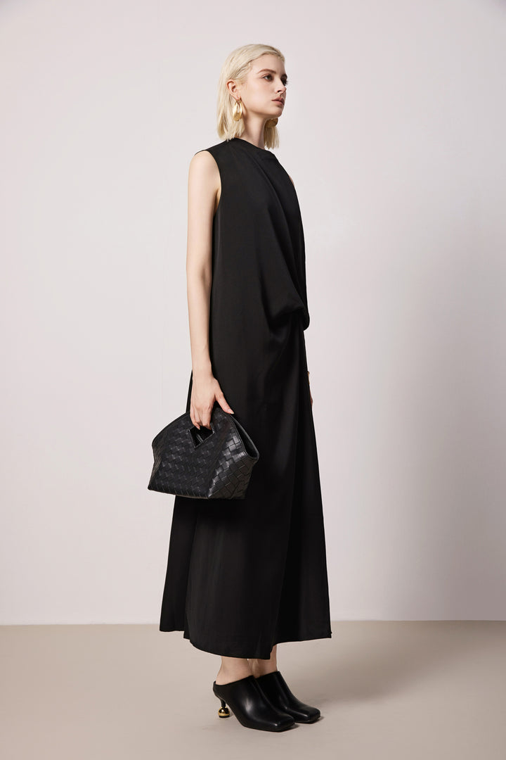 Solelegia Black Sleeveless Loose-Fit Maxi Dress