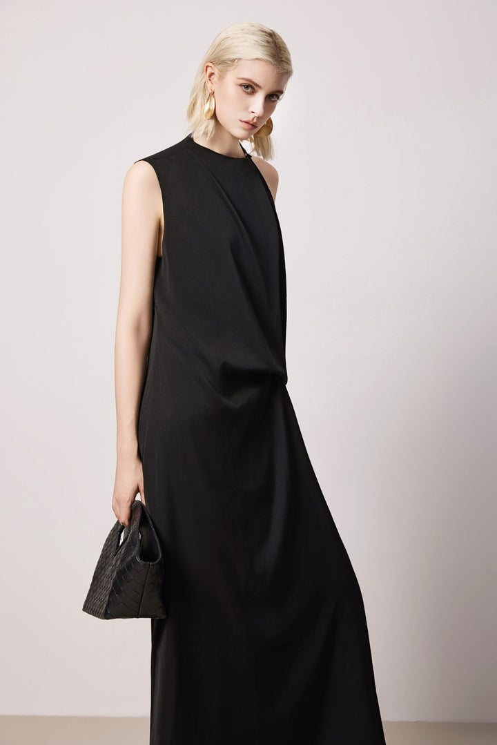 Solelegia Black Sleeveless Loose-Fit Maxi Dress