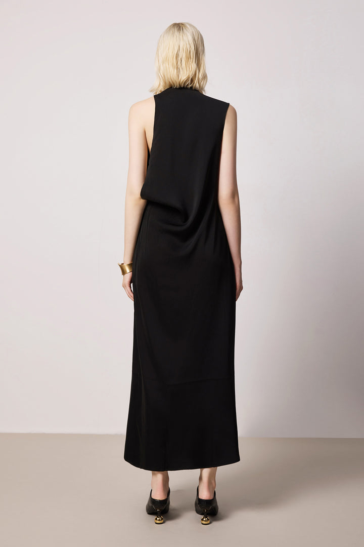 Solelegia Black Sleeveless Loose-Fit Maxi Dress