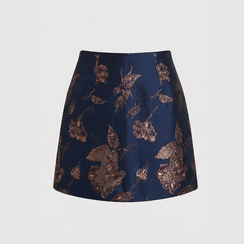 Women’s Jacquard High-Waist A-Line Skirt