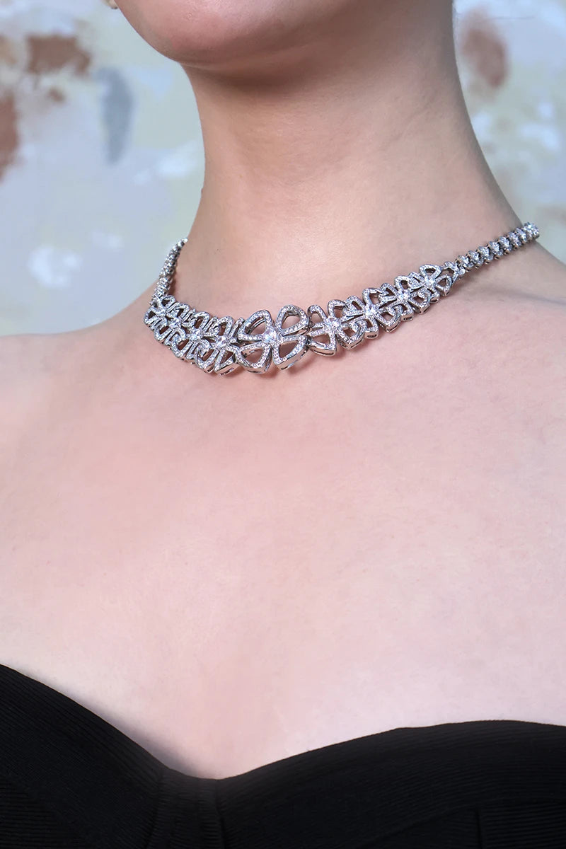 Starlit Clover Weave Necklace