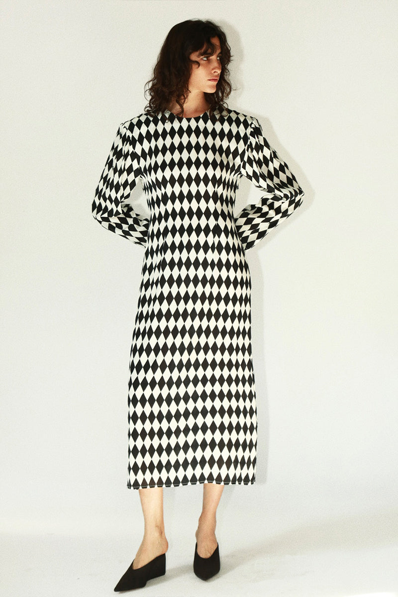 Front view of silk velvet dress