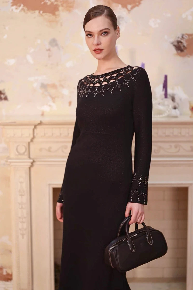 Starlit Cutout Wool Knit Dress