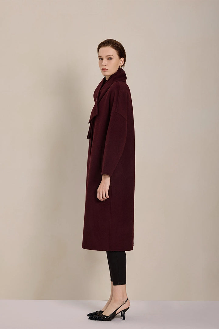 Side view of Solelegia Collared Cashmere Wool Coat