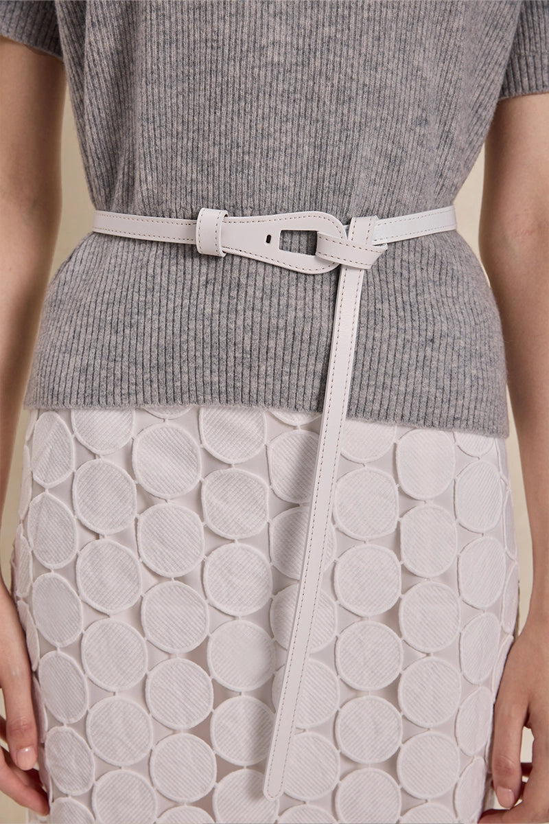 Front view of Solelegia T-Shaped Leather Belt