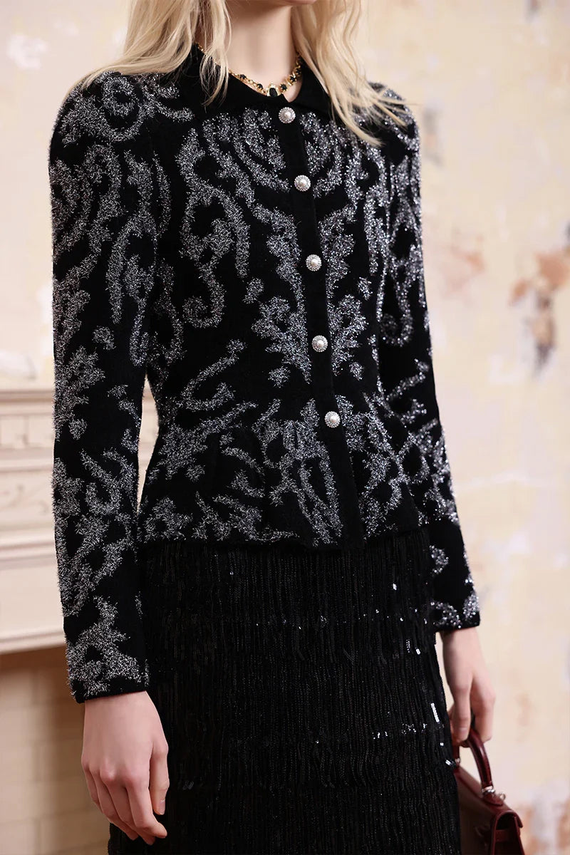 Close-up of velvet sculpted waist blouse