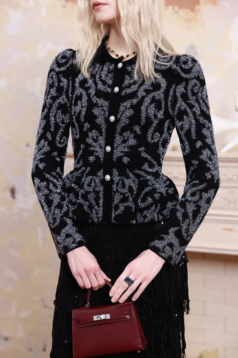 Close-up of velvet sculpted waist blouse, fine fabric detail and elegant waist design