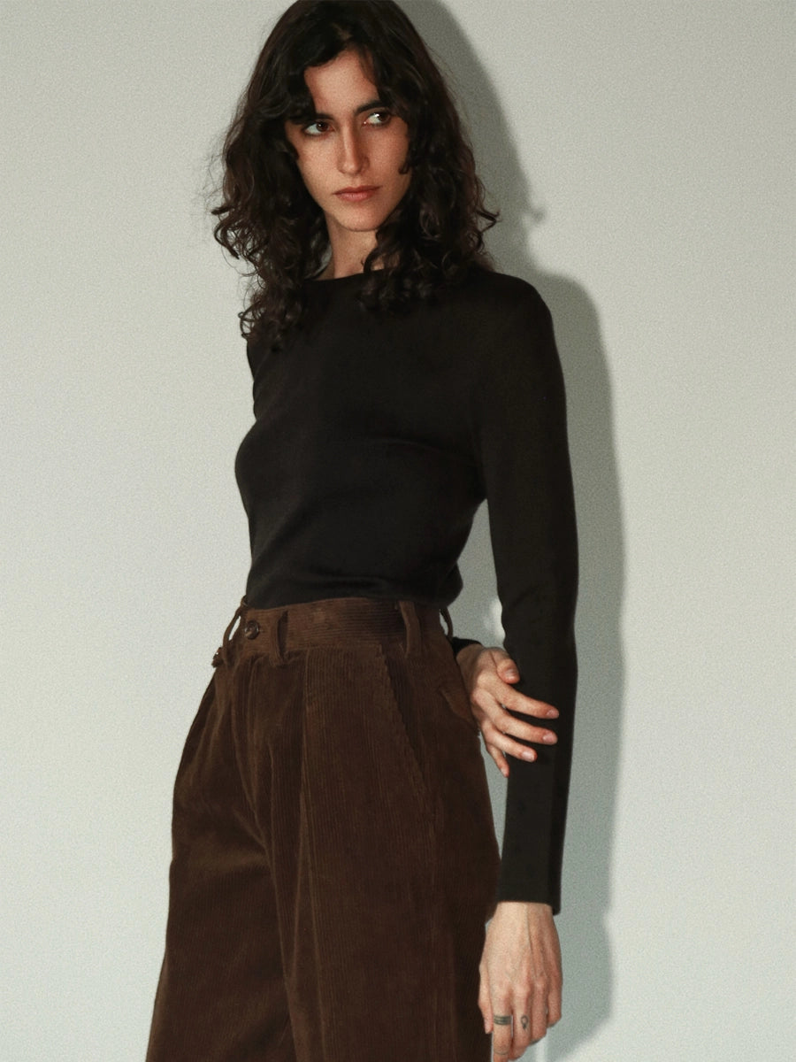 Front view of wool & cashmere knit sweater